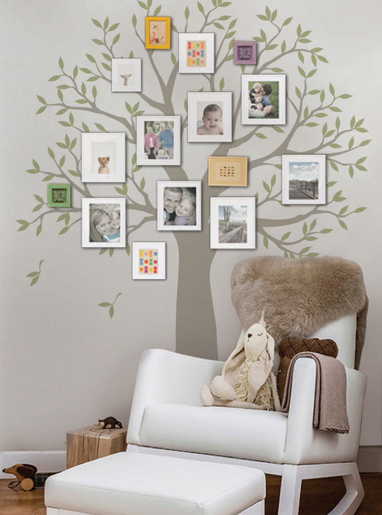 Narrow Family Tree Decal - Two Colors - Wall Decals