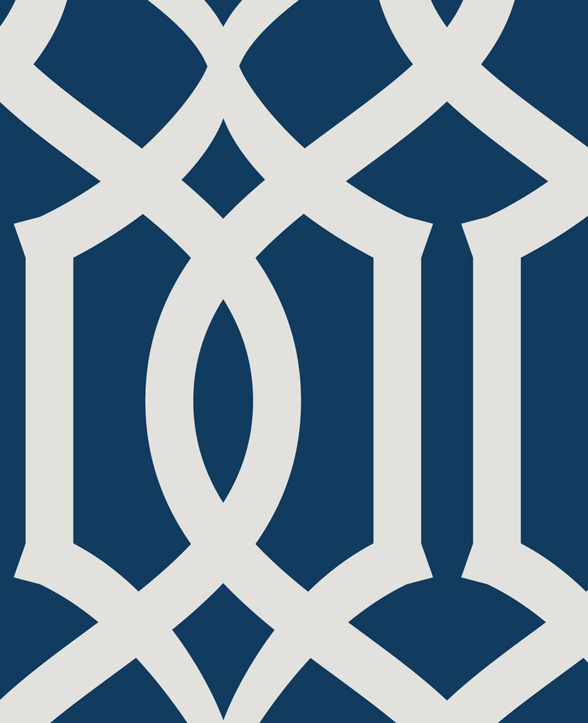 Contemporary navy blue and white geometric trellis pattern, Clearance Wallpaper Sticker - OFF PRINTS,Dorm Room Ideas and Trends