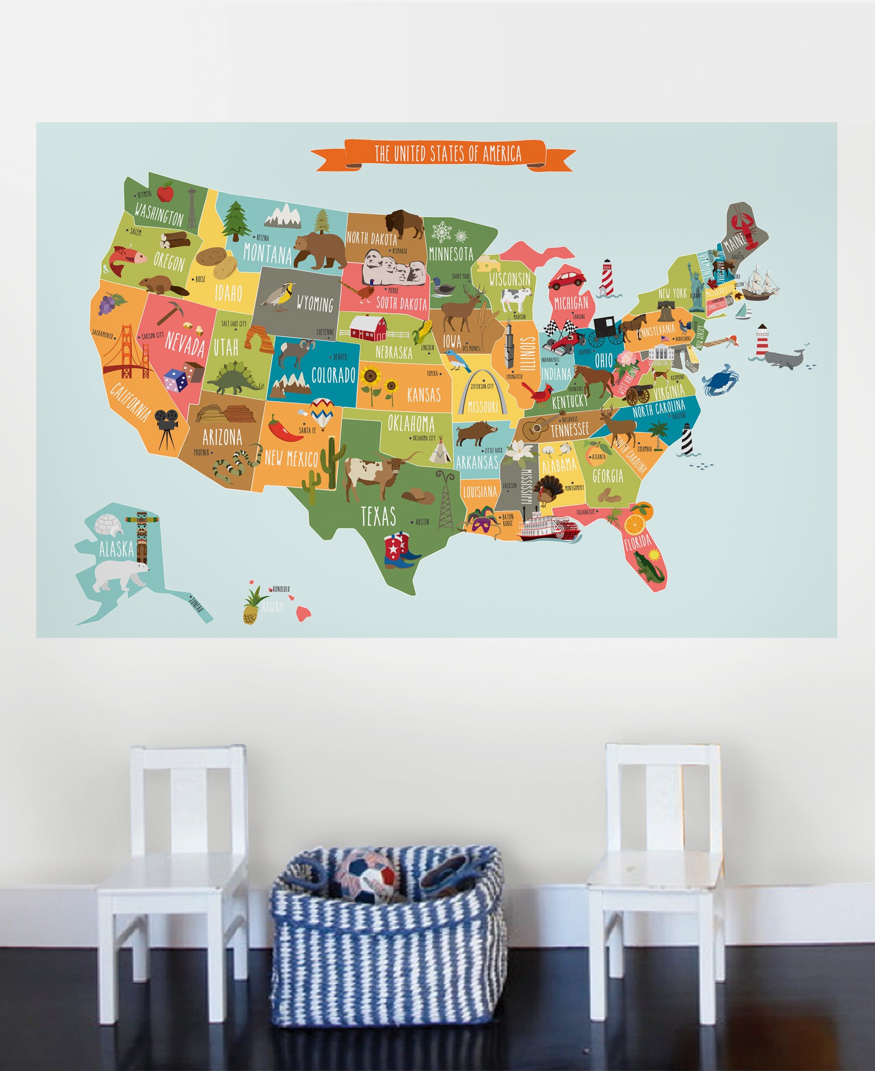Scholastic Usa Map Wall Decal 