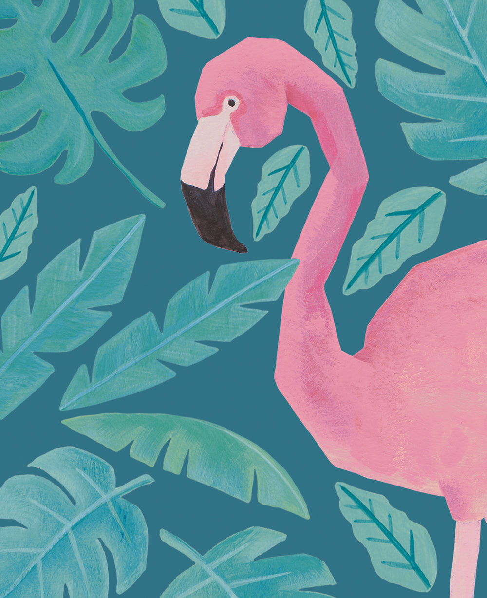 Tropical Flamingo Wallpaper - Peel and Stick